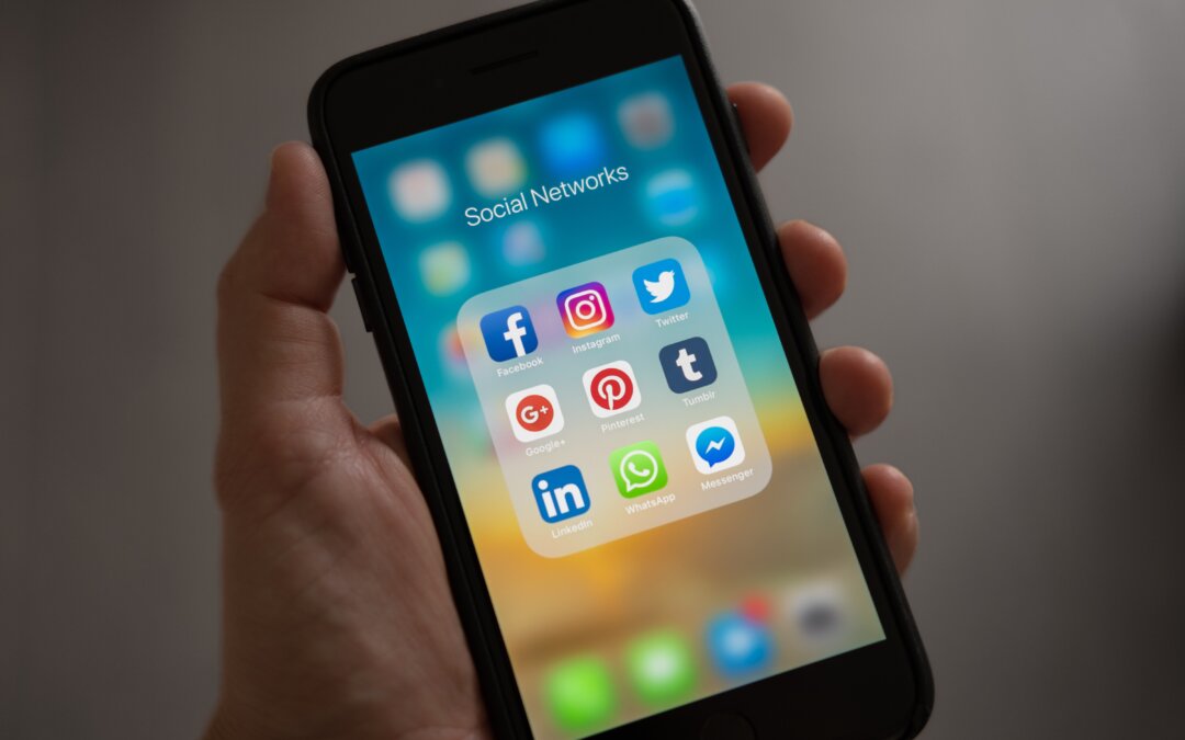 Phone screen showing social platforms